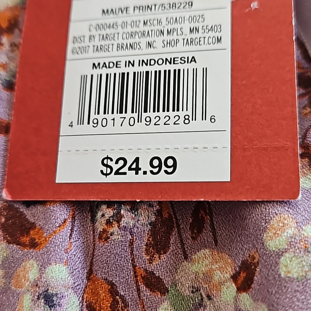 NWT MOSSIMO SUPPLY CO.  LONG  FLOWER BLOUSE/ DRESS - Picture 7 of 12